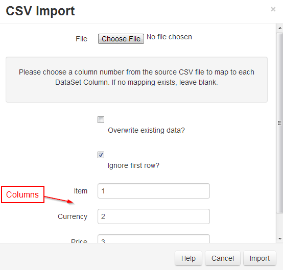 Dataset Import CSV