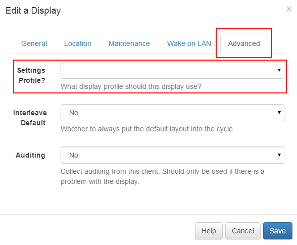 Set Display Profile